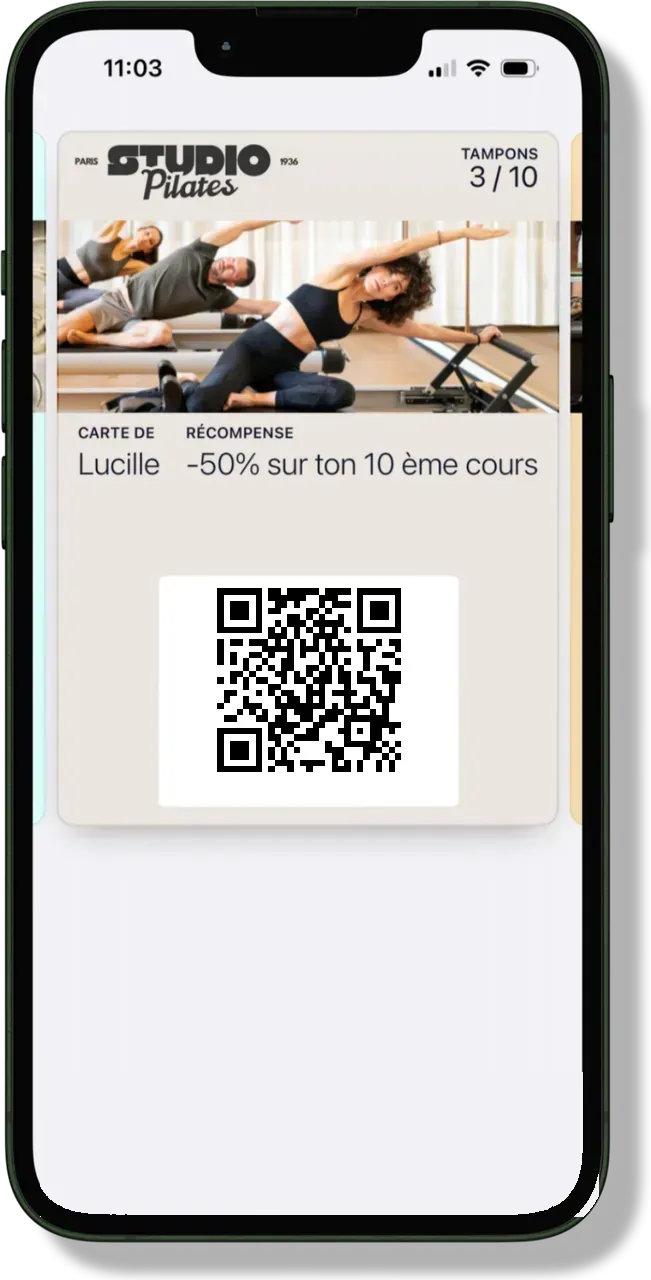 Carte de fidélité VOSTRAI mise à jour dans Apple Wallet sur un iPhone