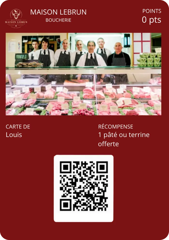 Exemple de carte de fidélité — boucherie