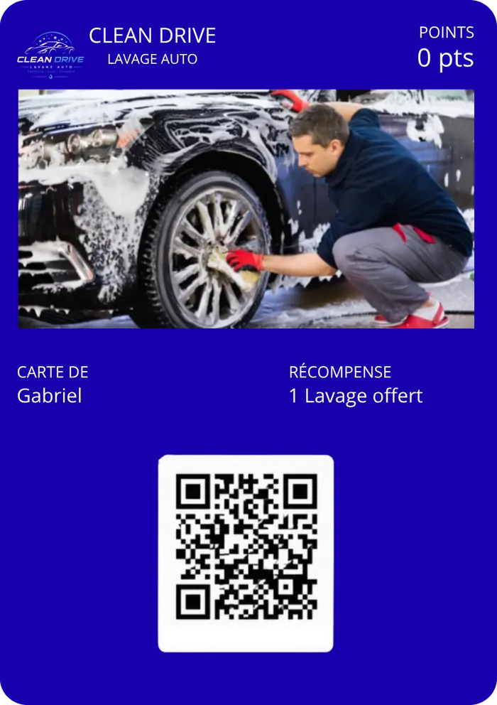 Exemple de carte de fidélité — lavage auto