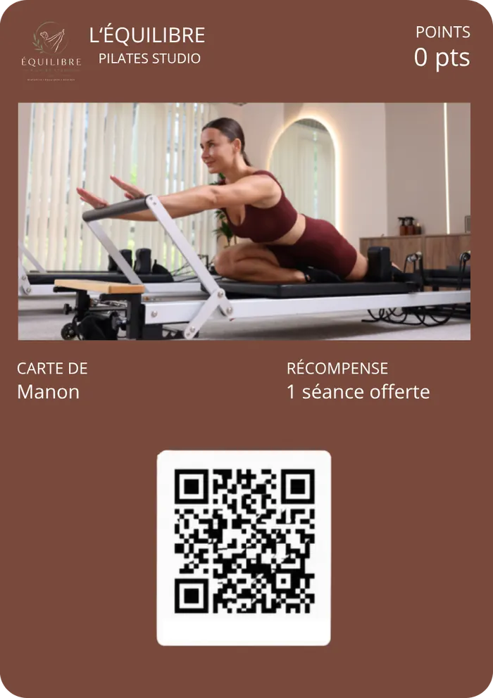 Exemple de carte de fidélité — studio de Pilates