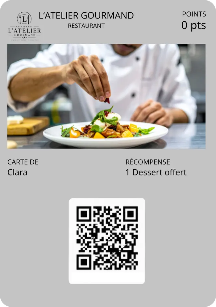 Exemple de carte de fidélité — restaurant